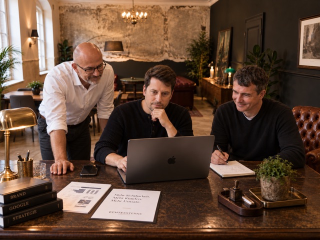 Das Team von echte5sterne bei der Arbeit im neuen Büro