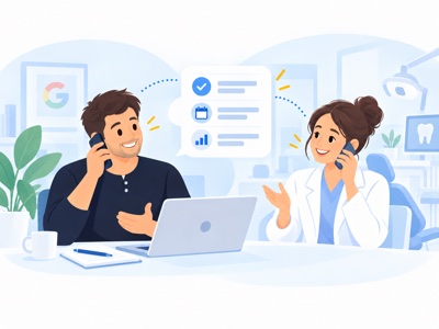 Illustration: Ein persönliches Telefonat zwischen echte5sterne und einer Zahnärztin