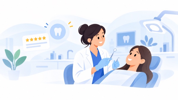 Illustration: Eine Zahnärztin bei der Behandlung einer Patientin